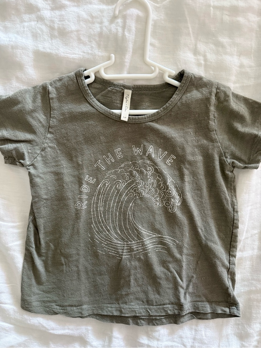 Rylee + Cru Kids Olive Green 'Ride The Wave' Graphic Tee